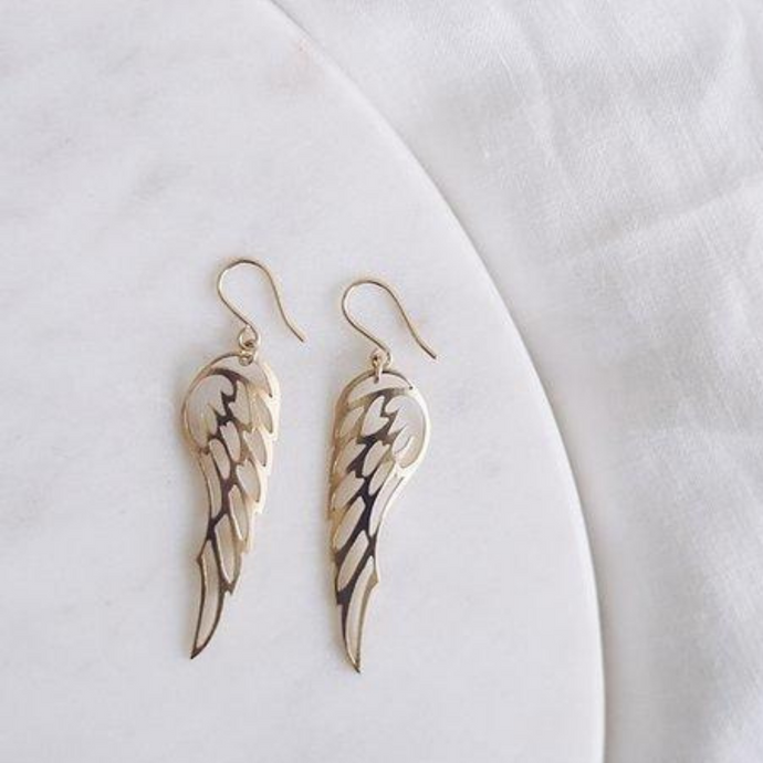 Graceful Taking Flight Wings Gold Earrings - By Finders and Makers - Papaya Lane