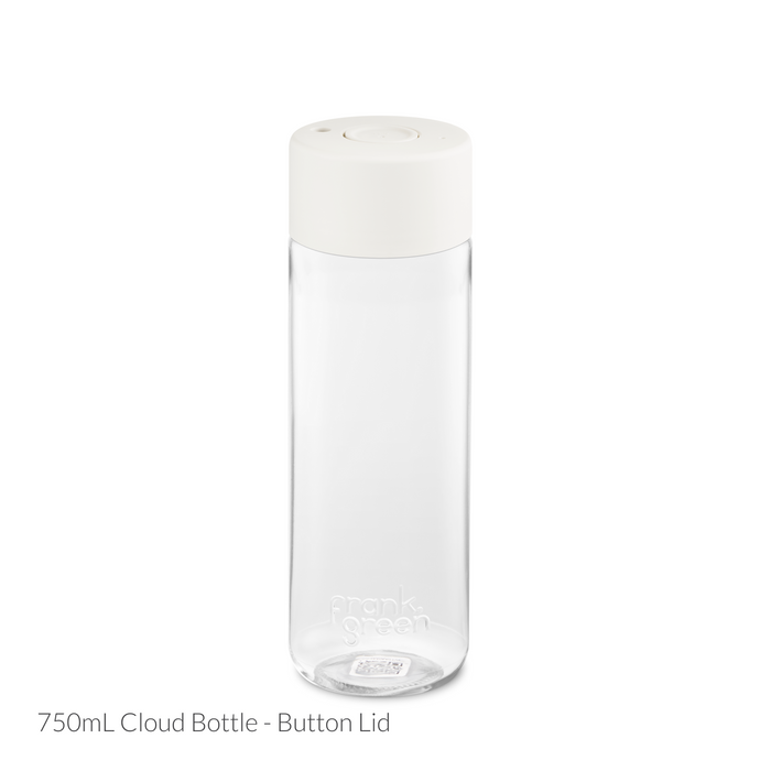 frank green Original Reusable Bottle 740mL - Button Lid - Cloud / white