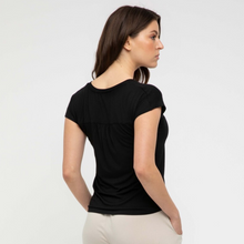 Load image into Gallery viewer, Belle V-Neck Black Bamboo T-shirt - Bamboo Body