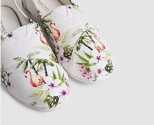 Load image into Gallery viewer, Freshwater Flamingos Espadrilles Canvas Vegan Shoes - The Bondi Club Shoes - Summer Shoes. Flat shoes - Flats - Papaya Lane
