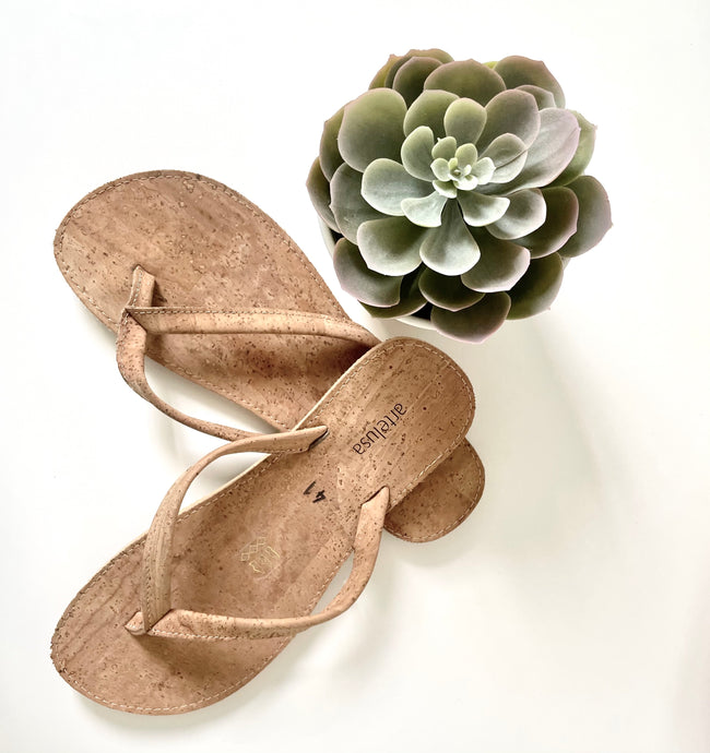 Cork Flip Flops - Vegan Thongs - Fairtrade  Sandals by Artelusa Portugal