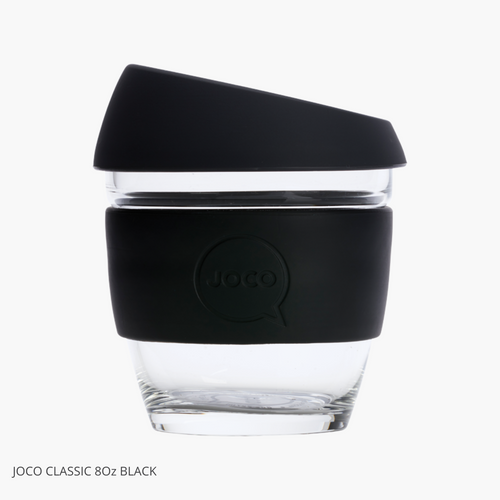 Joco Reusable Glass Cup Black 236ml Small 8oz