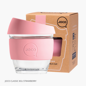 Joco Reusable Glass Cup Strawberry 236ml Small 8oz