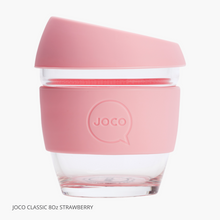 Load image into Gallery viewer, Joco Reusable Glass Cup Strawberry 236ml Small 8oz